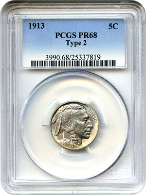 image for: 1913 5c PCGS Proof 68 (Type 2) Tied for Finest Known