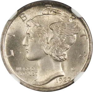 image for: 1920-D 10c NGC MS65 FB