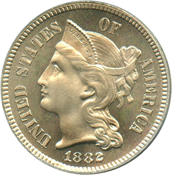 image for: 1882 3cN PCGS/CAC Proof 66 CAM