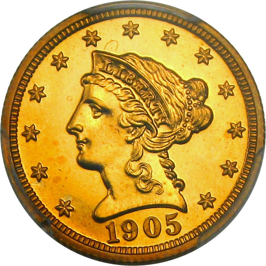 image for: 1905 $2 1/2 PCGS Proof 65 - Awesome Gem Proof Gold