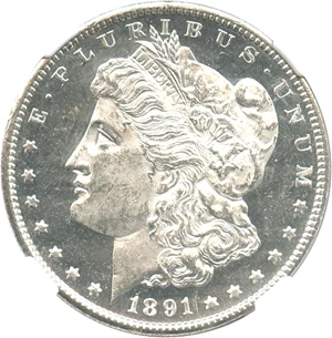 image for: 1891-S $1 NGC MS63 PL