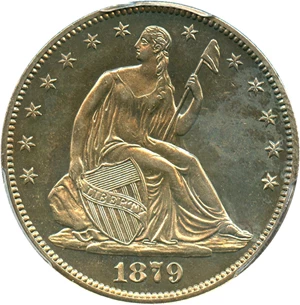 image for: 1879 50c PCGS Proof 63 - Affordable Proof Seated Half - No Reserve!