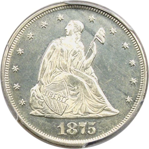 image for: 1875 20c PCGS Proof 64 - First Year 20-Cent Proof