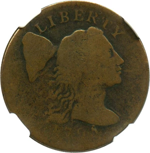 image for: 1795 1c NGC/CAC AG-3 (Plain Edge, S-77) Affordable Early Large Cent