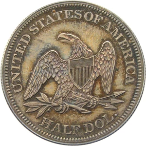 image for: 1860 50c PCGS/CAC Proof 64 - Colorful Toning