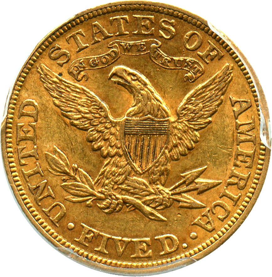 image for: 1902 $5 PCGS AU58