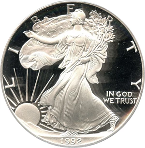 image for: 1992-S Silver Eagle $1 PCGS Proof 69 DCAM - No Reserve!