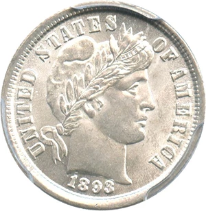 image for: 1893 10c PCGS/CAC MS64+