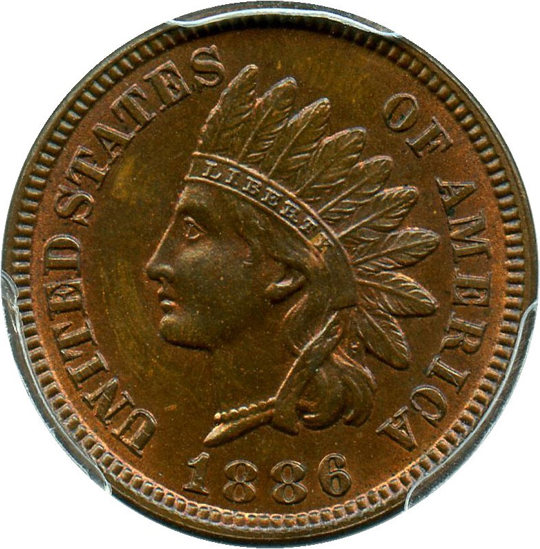 image for: 1886 1c PCGS/CAC MS65 RB (Type 1)