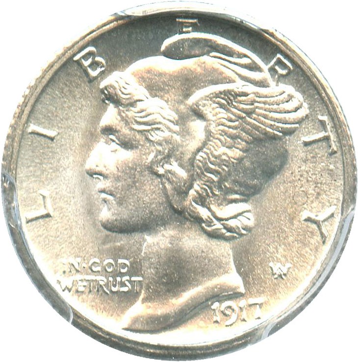 image for: 1917-S 10c PCGS MS65