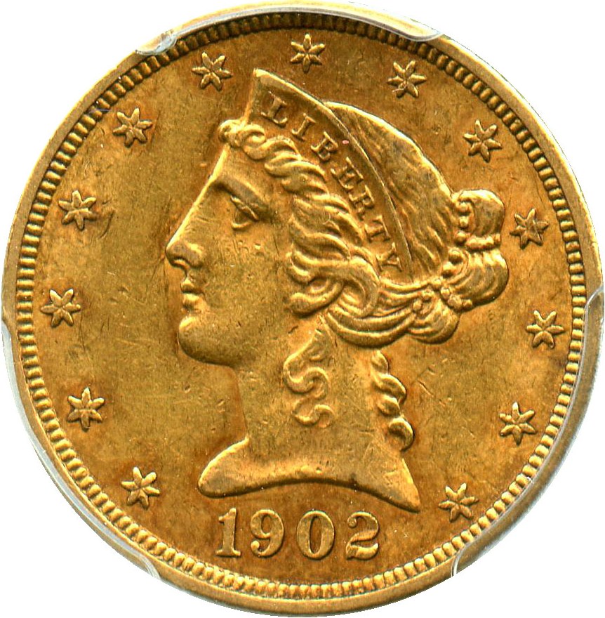 image for: 1902 $5 PCGS AU58