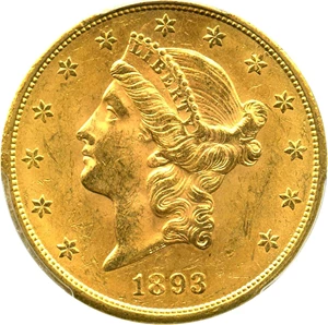image for: 1893-S $20 PCGS MS62 - No Reserve!