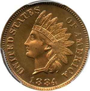 image for: 1884 1c PCGS/CAC Proof 65 RB - Mostly Red