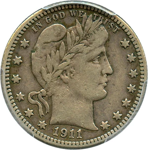 image for: 1911-S 25c PCGS/CAC VF30
