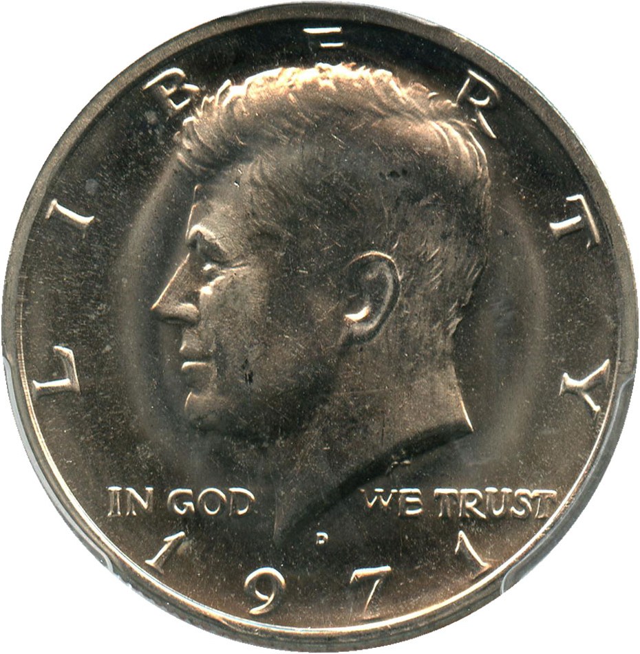 image for: 1971-D 50c PCGS MS65