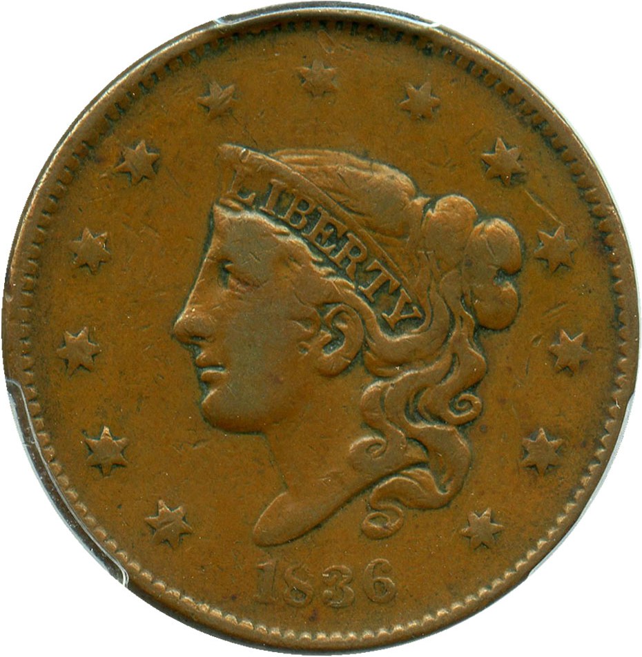 image for: 1836 1c PCGS VF20