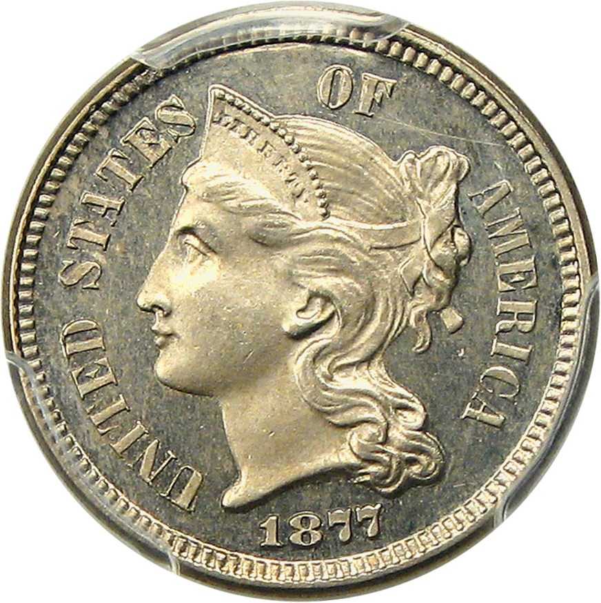 image for: 1877 3cN PCGS Proof 65 CAM - Scarce Proof Only Issue