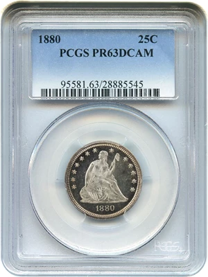 image for: 1880 25c PCGS Proof 63 DCAM