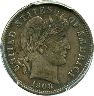 image for: 1908-S 10c PCGS XF45
