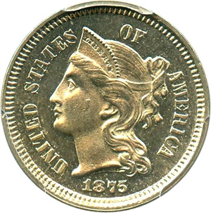 image for: 1875 3cN PCGS/CAC Proof 64