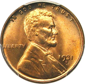 image for: 1931-D 1c PCGS/CAC MS66 RD - Rare Date in Gem Red