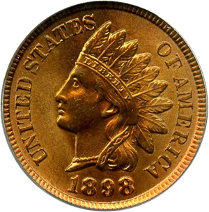 image for: 1898 1c PCGS MS65 RD