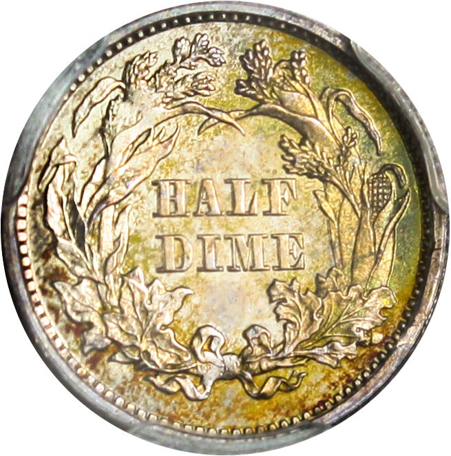 image for: 1868 H10c PCGS Proof 64 - Colorful Toning