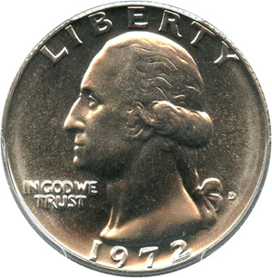 image for: 1972-D 25c PCGS MS66