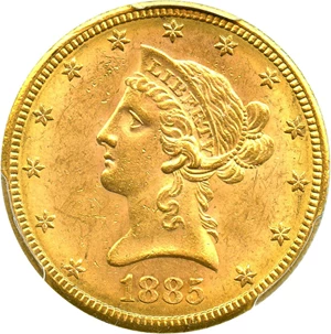 image for: 1885-S $10 PCGS/CAC MS62