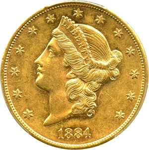 image for: 1884-S $20 PCGS AU58 - No Reserve!