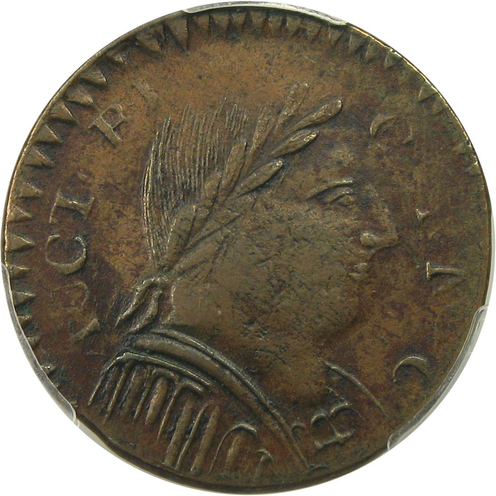 image for: 1787 Connecticut PCGS/CAC XF45 (Mailed Bust Right, Mutton) - No Reserve!