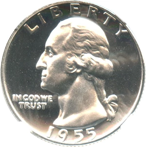 image for: 1955 25c NGC Proof 68 DCAM - Awesome Snow-White Gem Proof