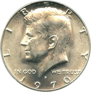 image for: 1970-D 50c PCGS MS65