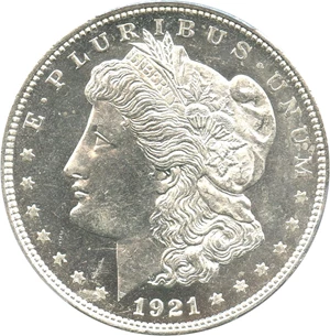 image for: 1921 Morgan $1 PCGS/CAC MS64 PL - Very Scarce with Prooflike Surfaces