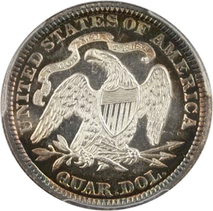 image for: 1890 25c PCGS Proof 64 CAM - Beautiful Toning