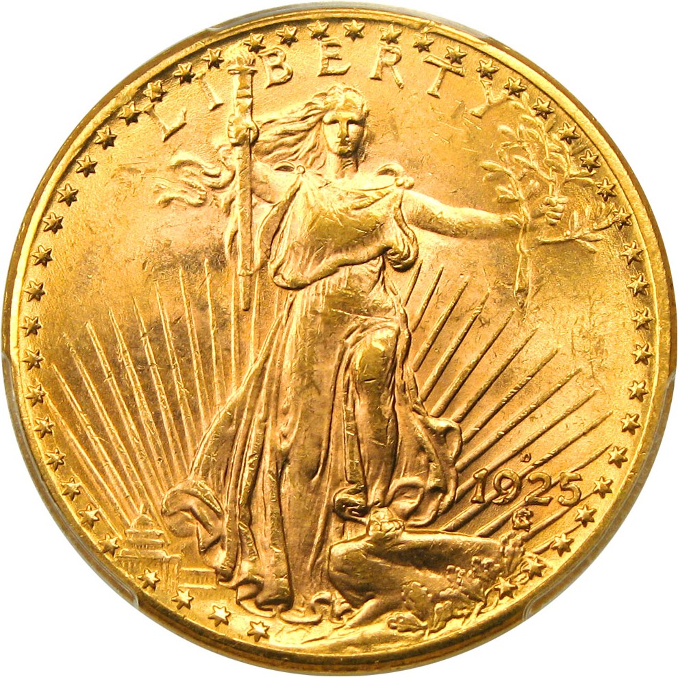 image for: 1925-D $20 PCGS MS63 - Key Date Saint Gaudens