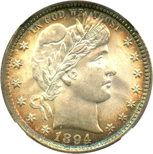 image for: 1894 25c NGC MS65 * NGC Star * Pretty Toning