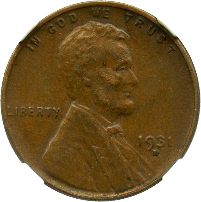 image for: 1931-D 1c NGC AU50