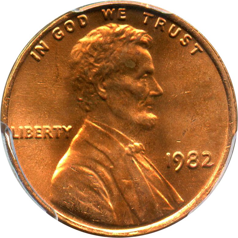 image for: 1982 1c PCGS MS66 RD (Bronze Large Date) - No Reserve!