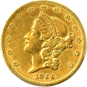 image for: 1855-S $20 PCGS AU53 - No Reserve!