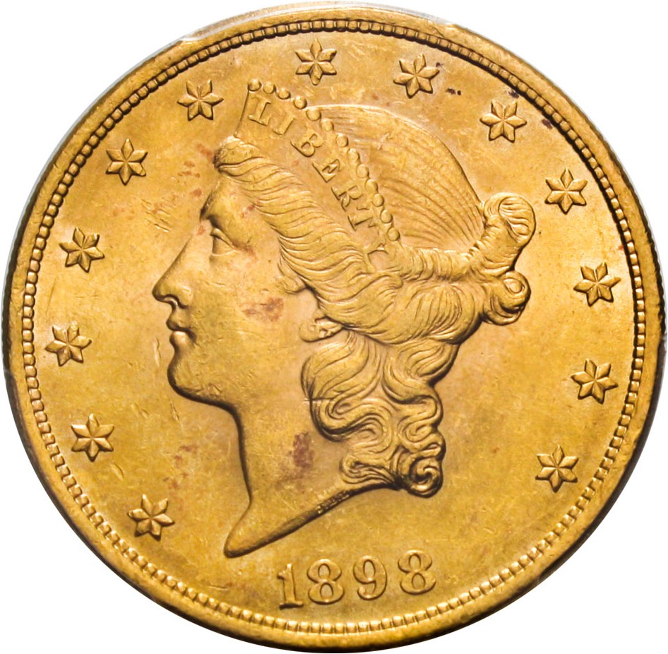 image for: 1898 $20 PCGS MS62