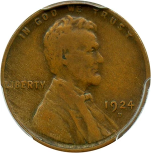 image for: 1924-D 1c PCGS VF20