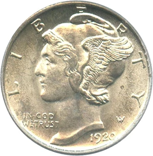 image for: 1920-D 10c PCGS MS65