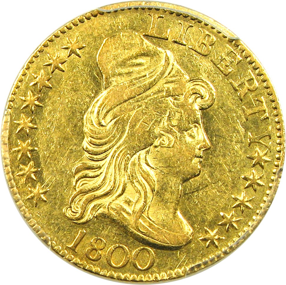 image for: 1800 $5 PCGS/CAC AU55 - Exciting Early Half Eagle