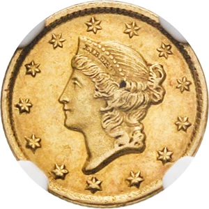 image for: 1852-C G$1 NGC/CAC AU58 - Desirable Charlotte Gold Issue
