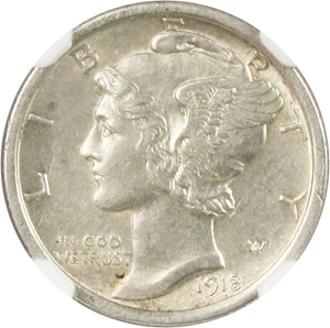 image for: 1918 10c NGC AU55