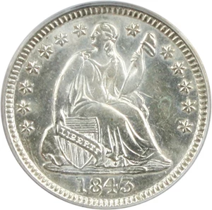 image for: 1843 H10c PCGS AU55