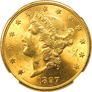 image for: 1897-S $20 NGC MS63