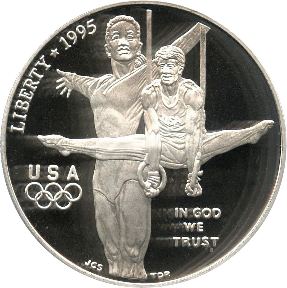 image for: 1995-P Olympic Gymnastics $1 PCGS Proof 69 DCAM
