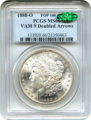 image for: Top 100 VAM: 1888-O $1 PCGS/CAC MS66 (VAM-9, Doubled Arrows)